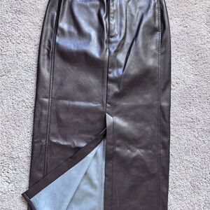 Rag & Bone Brown Maxi Pencil Skirt with Slit